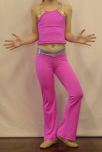 Modern jazz pants and crop top - pink